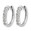 14k White Gold 1/8 carat Lab Grown Diamond VS/SI+ G+ Complete Hinged Hoop Earrings - Birthstone Company