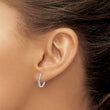 14k White Gold 1/8 carat Lab Grown Diamond VS/SI+ G+ Complete Hinged Hoop Earrings - Birthstone Company