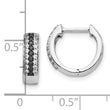10k White Gold Black and White Diamond Hinged Hoop Earrings