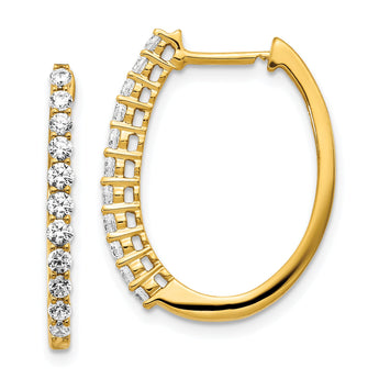 14k 3/4 carat Lab Grown Diamond VS/SI+ G+ Complete Hinged Hoop Earrings