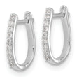 14K White Gold Lab Grown Diamond Hinged Hoop Earrings
