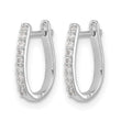 14k White Gold 1/10 carat Lab Grown Diamond VS/SI+ G+ Complete Hinged Hoop Earrings - Birthstone Company