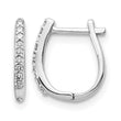 14k White Gold 1/10 carat Lab Grown Diamond VS/SI+ G+ Complete Hinged Hoop Earrings - Birthstone Company