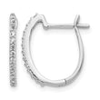 14k White Gold 1/5 carat Lab Grown Diamond VS/SI+ G+ Complete Hinged Hoop Earrings - Birthstone Company