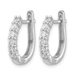14k White Gold 3/4 carat Lab Grown Diamond VS/SI+ G+ Complete Hinged Hoop Earrings - Birthstone Company