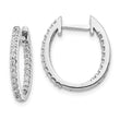 10k White Gold In/Out Diamond Hinged Hoop Earrings