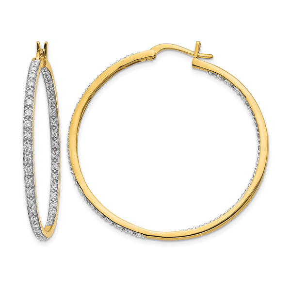 14k 7/8 carat Lab Grown Diamond VS/SI+ G+ Complete In and Out Hoop Earrings - Birthstone Company