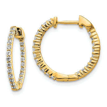 14k 1/2 carat Lab Grown Diamond VS/SI+ G+ Complete In and Out Hoop Earrings