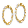 10k Gold Polished Diamond In/Out Hinged Hoop Earrings