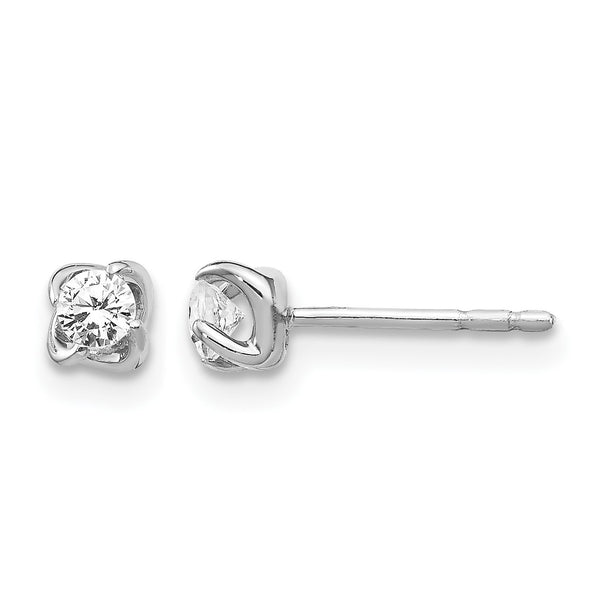 14k White Gold 1/5 carat Lab Grown Diamond VS/SI+ G+ Stud Post Earrings - Birthstone Company