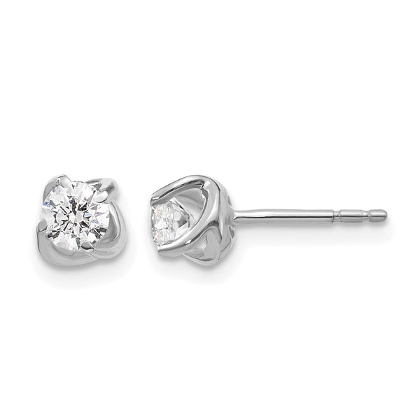 14k White Gold 1/2 carat Lab Grown Diamond VS/SI+ G+ Stud Post Earrings - Birthstone Company