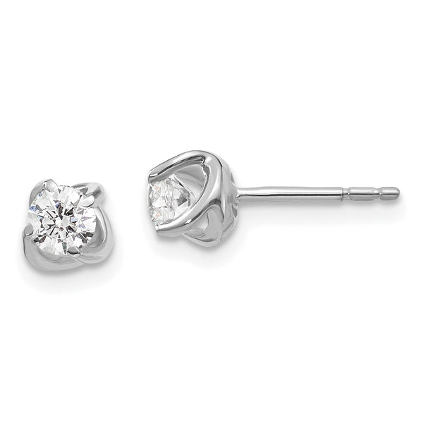 14K White Gold Lab Grown Diamond Twist Earrings