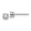 10k White Gold Diamond Cluster Post Earrings