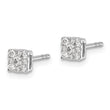 10k White Gold Diamond Cluster Post Earrings
