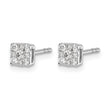 10k White Gold Diamond Cluster Post Earrings - Birthstone Company