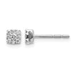 10k White Gold Diamond Cluster Post Earrings - Birthstone Company