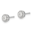 14K White Gold Lab Grown Diamond Cluster Post Earrings
