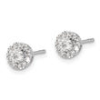 14K White Gold Lab Grown Diamond Cluster Post Earrings