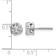 14k White Gold 5/8 carat Lab Grown Diamond VS/SI+ G+ Screwback Cluster Post Earrings - Birthstone Company