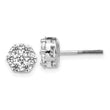 14K White Gold Lab Grown Diamond VS/SI GH, Cluster Screwback Earring