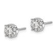 14K White Gold Lab Grown Diamond Cluster Screwback Post Earrings
