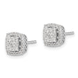 10k White Gold Diamond Post Earrings