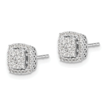 10k White Gold Diamond Post Earrings