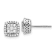 10k White Gold Diamond Post Earrings