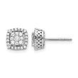 14k White Gold 1/2 carat Lab Grown Diamond VS/SI+ G+ Double Halo Post Earrings - Birthstone Company