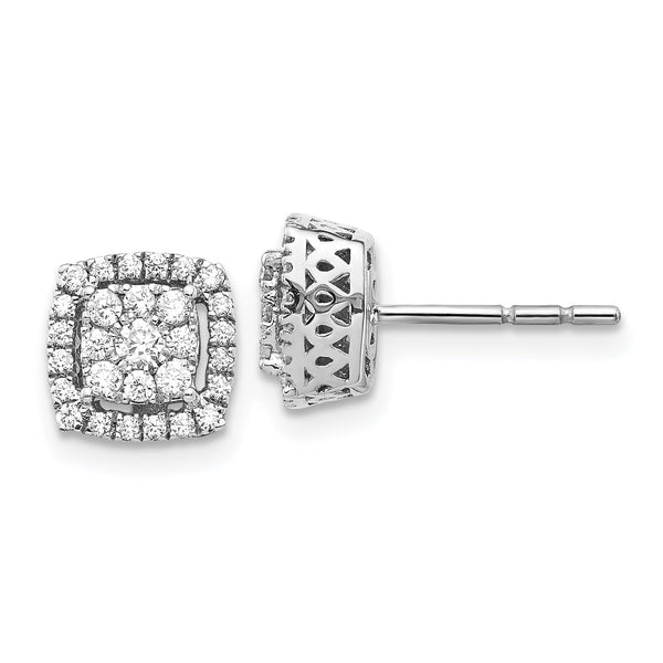 14K White Gold Lab Grown Diamond Post Earrings