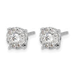 14k White Gold 1 carat Lab Grown Diamond VS/SI+ G+ Halo Post Earrings - Birthstone Company