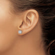 14k White Gold 1 carat Lab Grown Diamond VS/SI+ G+ Halo Post Earrings - Birthstone Company