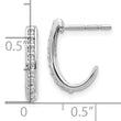 10k White Gold Diamond J-Hoop Post Earrings