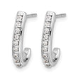 14k White Gold 1/5 carat Lab Grown Diamond VS/SI+ G+ Complete J-Hoop Post Earrings - Birthstone Company