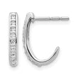 14k White Gold 1/5 carat Lab Grown Diamond VS/SI+ G+ Complete J-Hoop Post Earrings - Birthstone Company