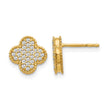 14k 1/3 carat Lab Grown Diamond VS/SI+ G+ Complete Quatrefoil Post Earrings - Birthstone Company