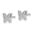 14k White Gold Diamond Butterfly Post Earrings
