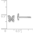 14k White Gold Diamond Butterfly Post Earrings