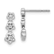 14k White Gold Diamond 3-flower Post Earrings