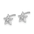 14k White Gold Diamond Star Post Earrings