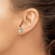 14k White Gold Diamond Star Shaped Earrings