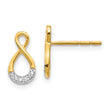 14k and Rhodium Diamond Twisted Post Earrings