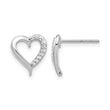 14K White Gold 1/10 ct Diamond Heart Post Earrings - Birthstone Company
