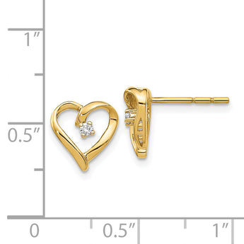 14k AA Diamond Heart Earrings