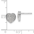 14k White Gold Diamond Heart Post Earrings