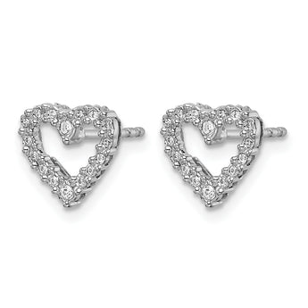 14k White Gold Diamond Heart Earrings - Birthstone Company