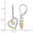 14K Two-Tone 1/5 ct Diamond Leverback Earrings - Birthstone Company