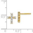 14k Gold Polished Diamond Cross Post Earrings