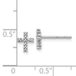 14k White Gold Polished Diamond Cross Post Earrings