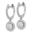 14K White Gold Lab Grown Diamond Hinged Hoop Earrings